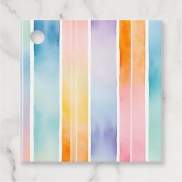 Etiquetas de Presente com Stripes Coloridas