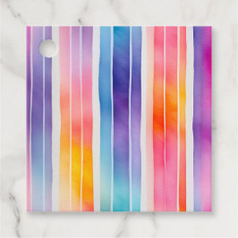 Etiquetas de Presente com Stripes Coloridas