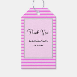 Etiquetas de Presente com Stripes Rosa