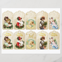 Etiquetas de presente cortadas de Natal vintage