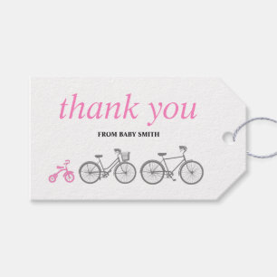 Etiquetas de Presente da Bicicleta Rosa