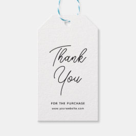 Etiquetas de Presente de Agradecimento Pretas Cinz
