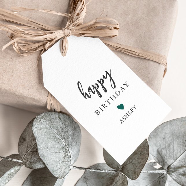 Etiquetas de Presente de Aniversário Coração de Qu (Criador carregado)