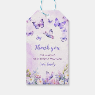 Etiquetas de Presente de Aniversário de Borboleta 