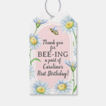 Etiquetas de Presente de Aniversário Pink Bee-Day