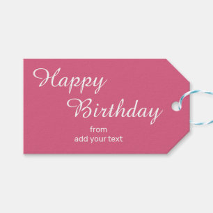 Etiquetas de Presente de Aniversário Rosa-Escuro