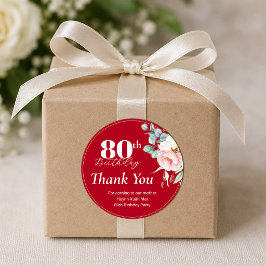 Etiquetas de presente de aniversário vermelho/Rótu
