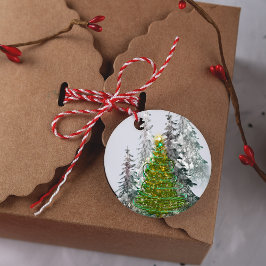 Etiquetas de presente de árvore de Natal da Flores