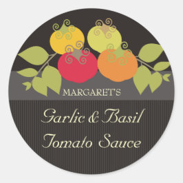 Etiquetas de presente de basil de tomate coloridas