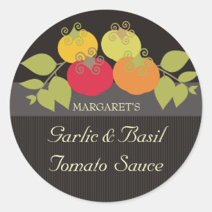 Etiquetas de presente de basil de tomate coloridas