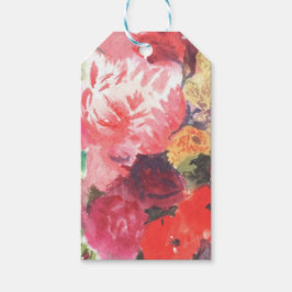 Etiquetas de Presente de Buquê de Flores Vibrantes