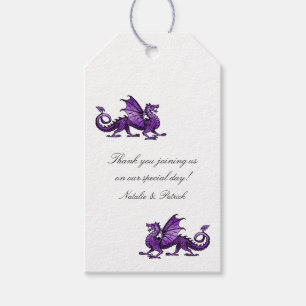 Etiquetas de Presente de Casamento de Dragão Roxo