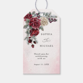 Etiquetas de Presente de Casamento de Inverno Rosa