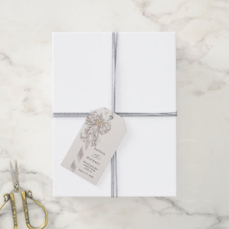 Etiquetas de Presente de Casamento Pérola com Laço