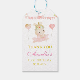 Etiquetas de presente de coelho rosa