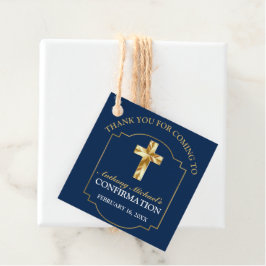 Etiquetas de Presente de Confirmação de Boys Azuis