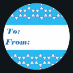 Etiquetas de presente de estrela judaica azul<br><div class="desc">Estes adesivos vêm em dois tamanhos,  e são perfeitos para Chanucá ou qualquer ocasião judaica para dar presentes.</div>
