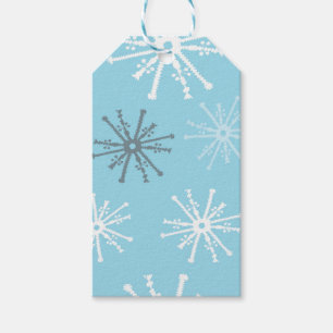 Etiquetas de presente de flocos de neve congelados