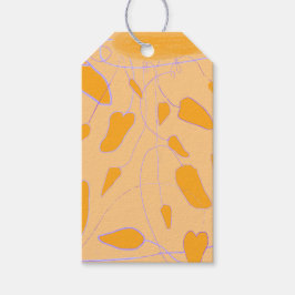 Etiquetas de presente de folhas laranja desenhadas