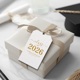 Etiquetas de Presente de Formatura em Letra Dourad