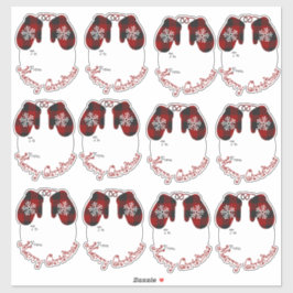 Etiquetas de presente de luvas de xadrez