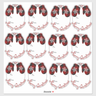 Etiquetas de presente de luvas de xadrez