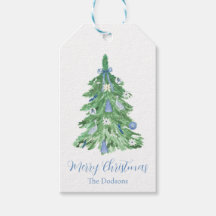 Etiquetas de Presente de Natal Blue Chinoiserie