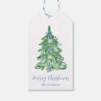 Etiquetas de Presente de Natal Blue Chinoiserie