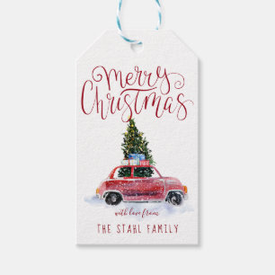 Etiquetas de Presente de Natal - Carro Vermelho Vi