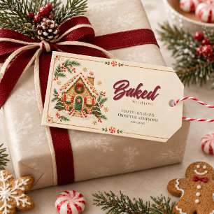 Etiquetas de Presente de Natal Casa de Biscoito