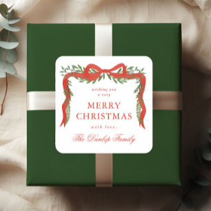 Etiquetas de Presente de Natal com Arranjo de Fita