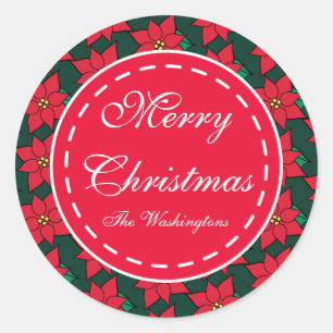 Etiquetas de Presente de Natal de Poinsettia Perso