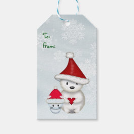 Etiquetas de Presente de Natal de Urso Polar e Gat