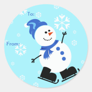 Etiquetas de Presente de Natal do Snowman