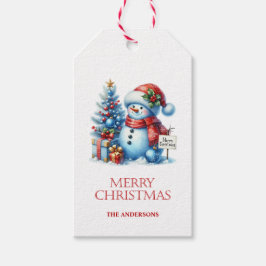 Etiquetas de Presente de Natal do Snowman
