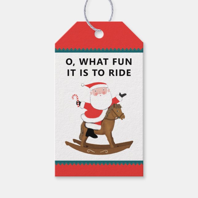 Etiquetas de Presente de Natal Equestre (Frente)