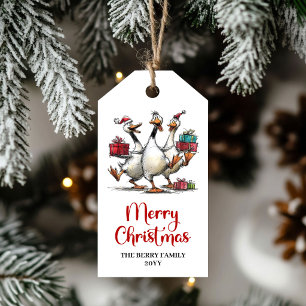Etiquetas de Presente de Natal Silvestres Gansos D