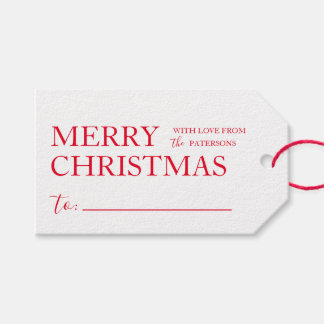 Etiquetas de presente de Natal simples e feliz