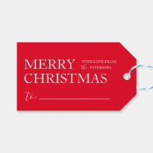 Etiquetas de presente de Natal simples e feliz