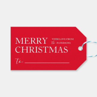 Etiquetas de presente de Natal simples e feliz