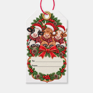 Etiquetas de Presente de Natal Vacas de Natal