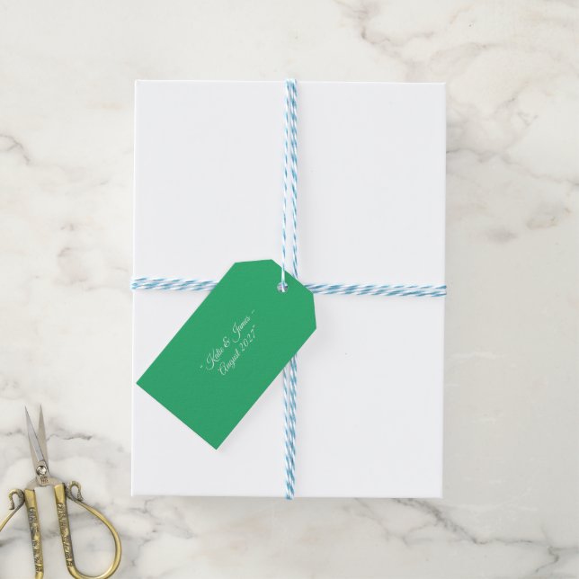 Etiquetas de Presente de Noivado de Menta Elegante (Com cordão)