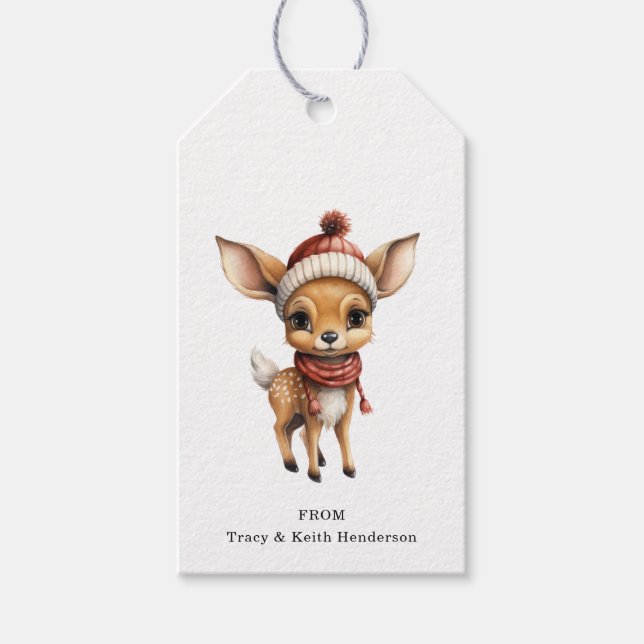 Etiquetas de Presente de Reindeer (Frente)