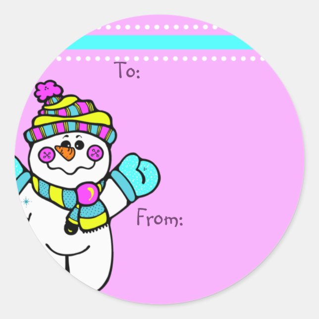 Etiquetas de Presente de Snowman Personalizadas (Frente)
