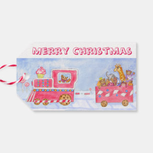 Etiquetas de Presente de Trem de Natal do Ursinho