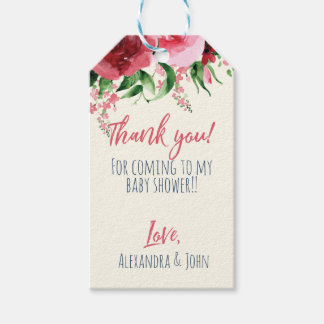 Etiquetas de Presente do chá de fraldas Floral