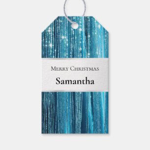 Etiquetas de Presente do Grelha Branca Azul Aqua T