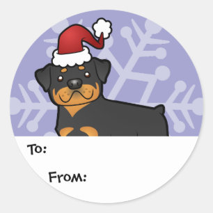 Etiquetas de Presente do Rottweiler de Natal