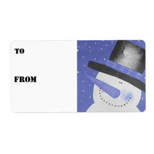 Etiquetas de Presente do Snowman - Azul