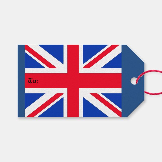 Etiquetas de Presente do Union Jack (Frente (horizontal))
